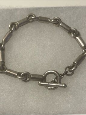 Barney’s New York Silver Toggle Bracelet  Handmade Signed 1995 Vaillo?